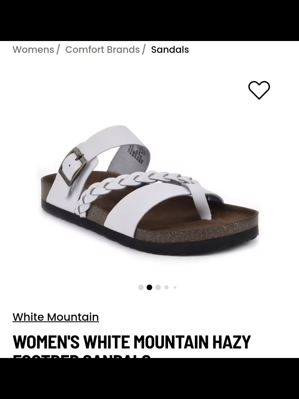White Mountain Hazy Women's White Braided Buckle Sandal